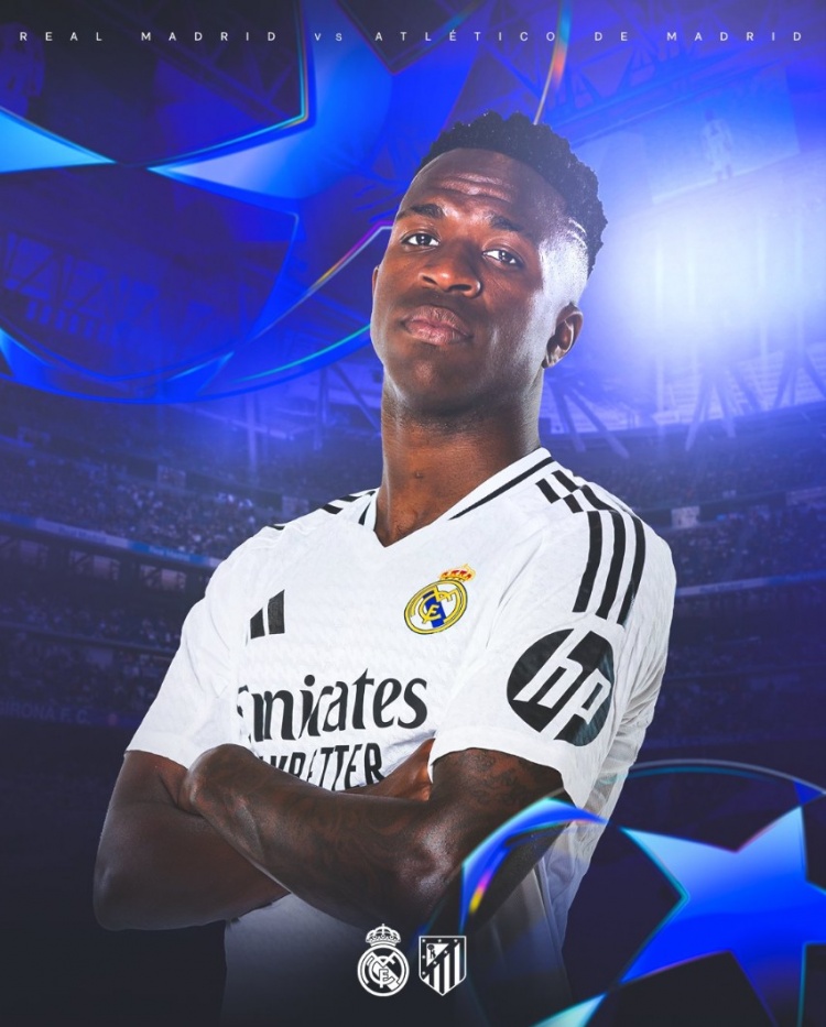 皇马&马竞晒对阵海报,维尼修斯&德保罗分别出镜