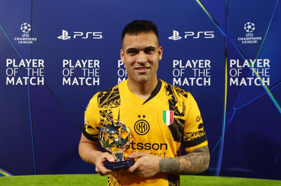 1进球1关键传球,劳塔罗当选国米2-0费耶诺德一役全场最佳